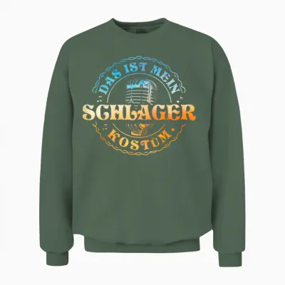 Das Ist Mein Schlager Costume T-Shirt, Black, S Unisex Sweatshirt - Military Green
