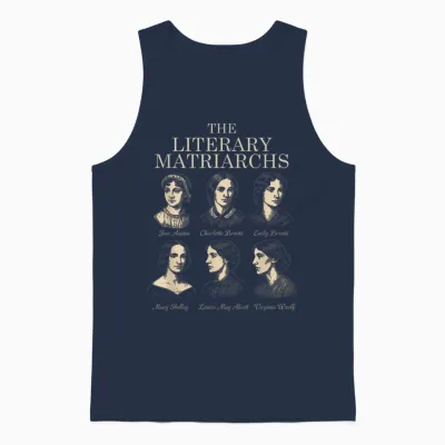 Little Women in Literature, Jane Austen, Bronte Sisters Unisex Tank Top - Navy