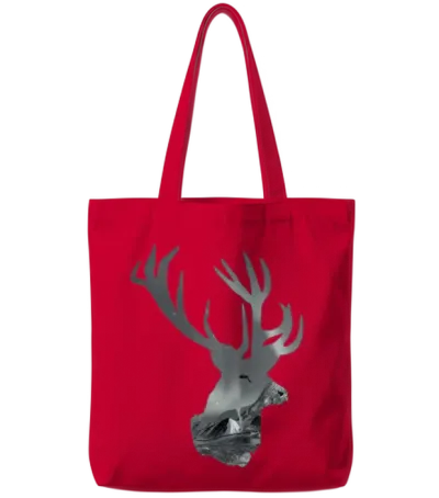 Beautiful Head of Deer Tote Bags - Red