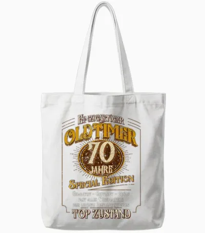 Vintage 70. Geburtstag Mann 70 Jahre Einzigartiger Oldtimer Tote Bags - White