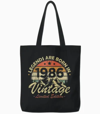 Legends Are Born in 1986 Birthday Gift 40 Years Tote Bags - Black