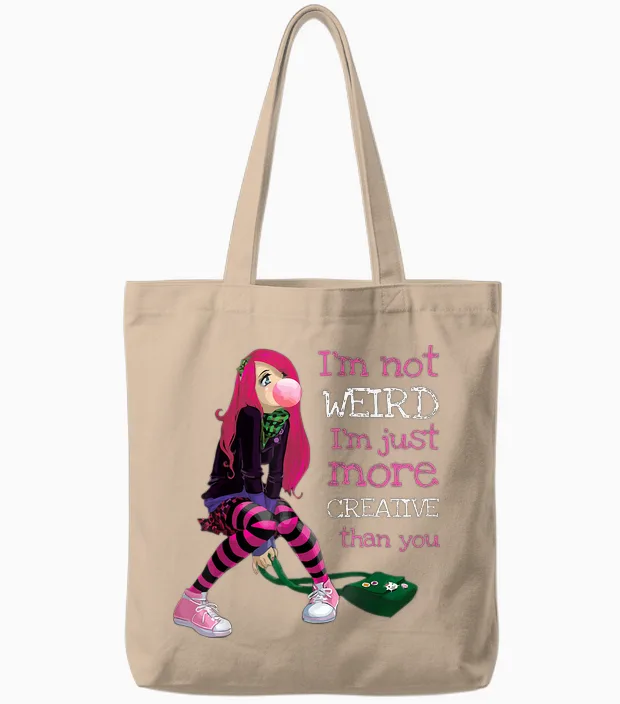 Kawaii Anime Girl Kawaii Clothes Anime Clothing Goth Girl Tote Bags in Natural