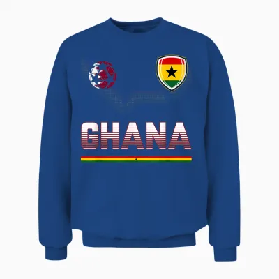 Ghana Fußball-Fan-Trikot Ghanaian Flagge Fußballliebhaber Unisex Sweatshirt - Royal