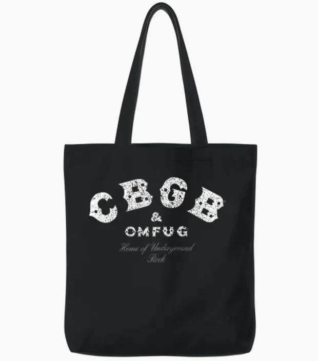 Cbgb β Classic Logo on Black Tote Bags in Black