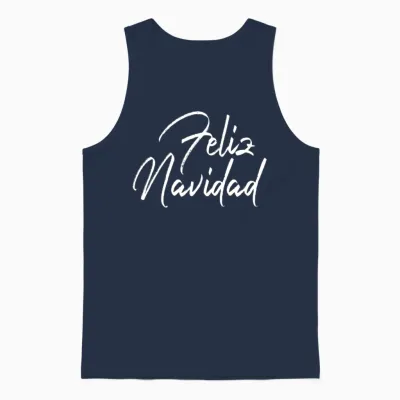 Feliz Navidad Retro 70s Unisex Tank Top - Navy