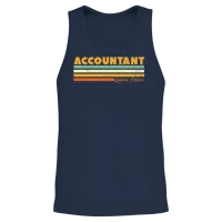 Accountant Retro Gift Unisex Tank Top - Navy – 2