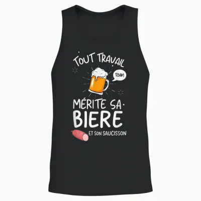 Idée Cadeau Drôle Apéro Bière Saucisson Pour Homme Unisex Tank Top - Black