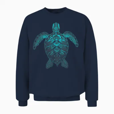 Mandala Schildkröte Unisex Sweatshirt - Navy