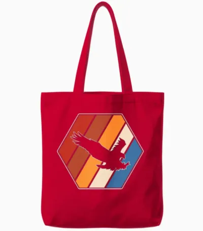 Eagle Retro Tote Bags - Red