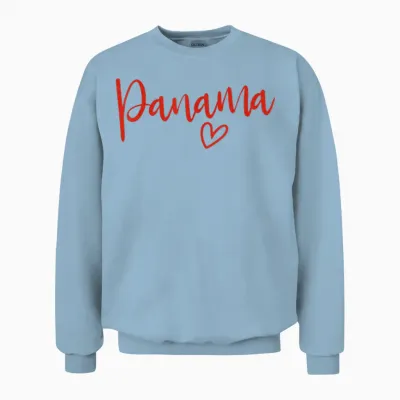Panama Herz Damen Liebe Panama Unisex Sweatshirt - Light Blue