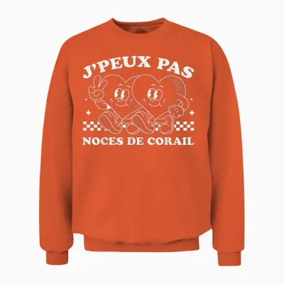 Gift Idea Couple 11 Years Wedding – Coral Wedding Anniversary Unisex Sweatshirt - Orange