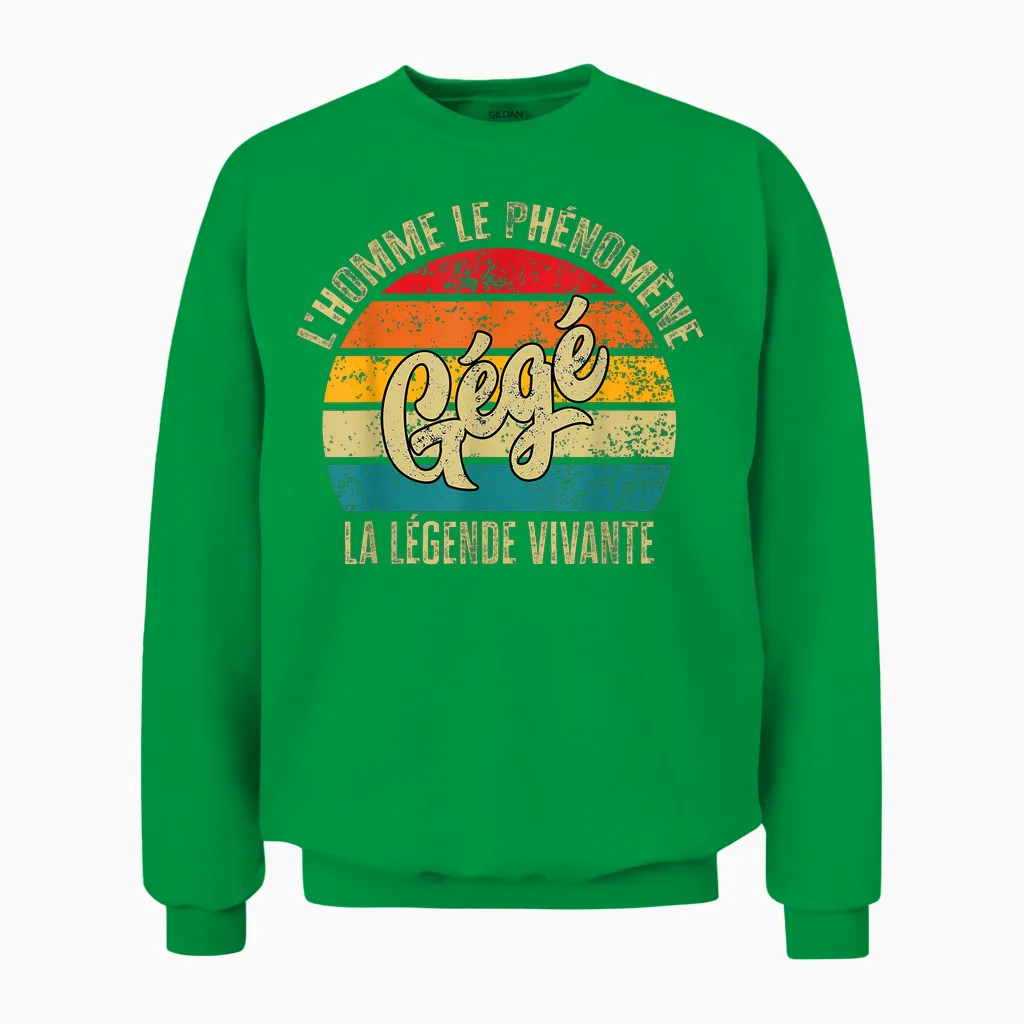 Gegé Gift Personalized Humor Man the Legend Living Unisex Sweatshirt in Irish Green