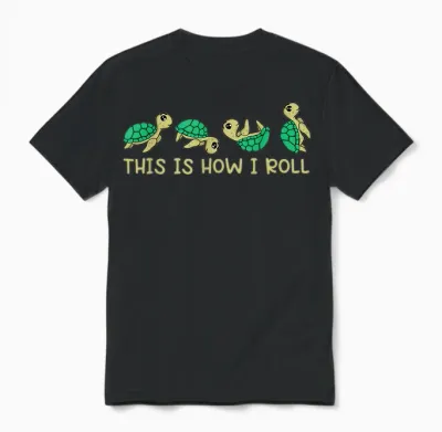 Sea Turtle Lover Kids This Is How I Roll Turtle Unisex T-Shirt - Black