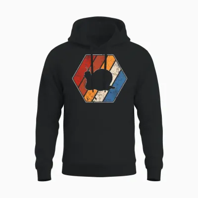 Snail Retro Unisex Hoodie - Black