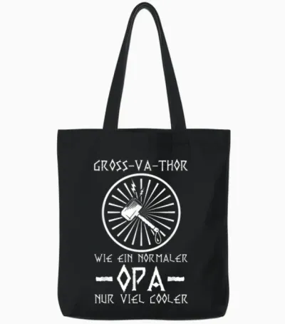 Gross-Va-Thor Wie Ein Normaler Opa Großvater Wikinger Opa Tote Bags - Black