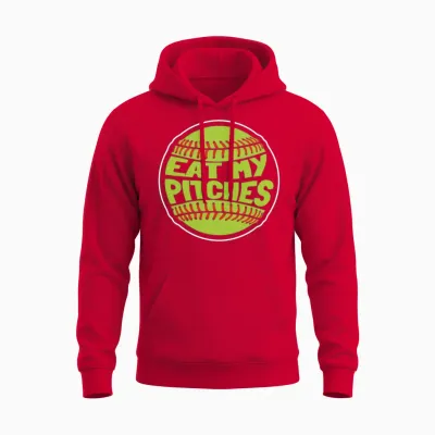 Softball Funny Unisex Hoodie - Red