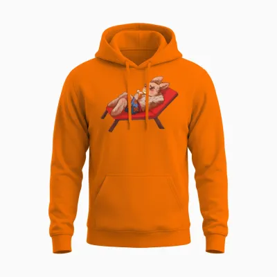 Bunny in Holiday Mood Unisex Hoodie - Safety Orange