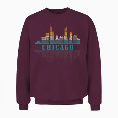 Chicago Illinois Souvenir Gift Unisex Sweatshirt - Maroon