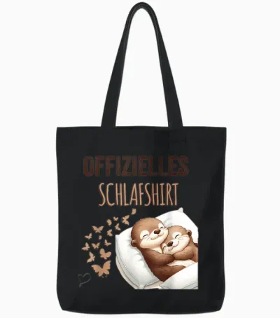 Official Sleep Shirt | Sea Otter Pyjamas Otter T-Shirt, White Tote Bags - Black