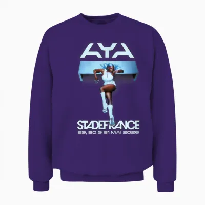 Aya Nakamura Merch Officiel Tournée Stade De France 2026 Unisex Sweatshirt - Purple