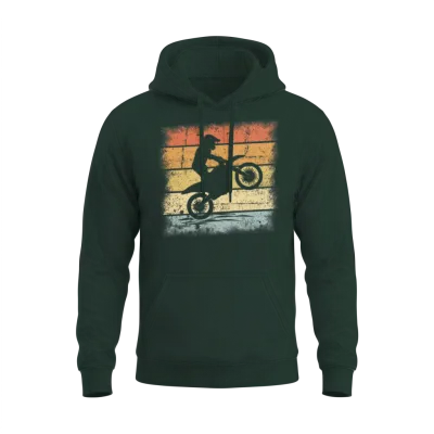 Motocross Retro Unisex Hoodie - Forest
