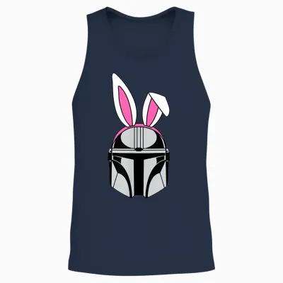 Amazon Essentials the Mandalorian Helmet Spring Easter Bunny Ears Unisex Tank Top - Navy