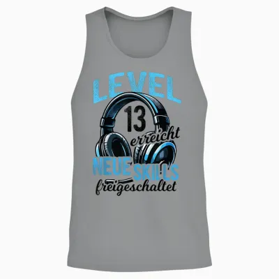 13. Geburtstag Jungen Video Gamer Level 13 Erreicht Junge Unisex Tank Top - Sport Grey