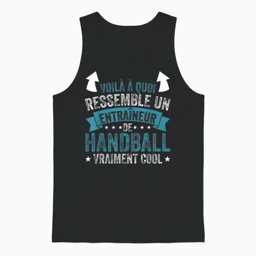 Funny Coach a Handball Coach Really Cool T-Shirt, Black, S Unisex Tank Top in Black
