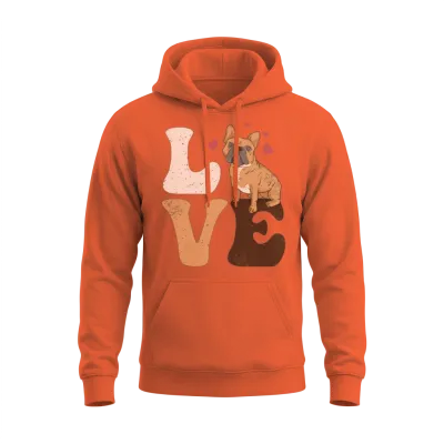 Bulldog Dog Unisex Hoodie - Orange