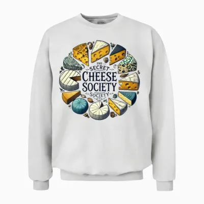 Cheese Circle: Secret Cheese Society Unisex Sweatshirt - White