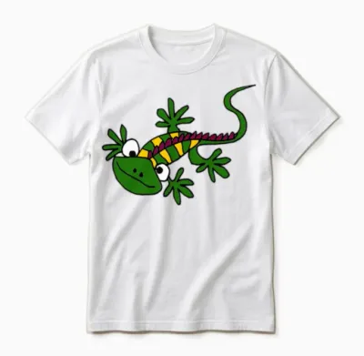 Funny Iguana Cartoon Unisex T-Shirt - White
