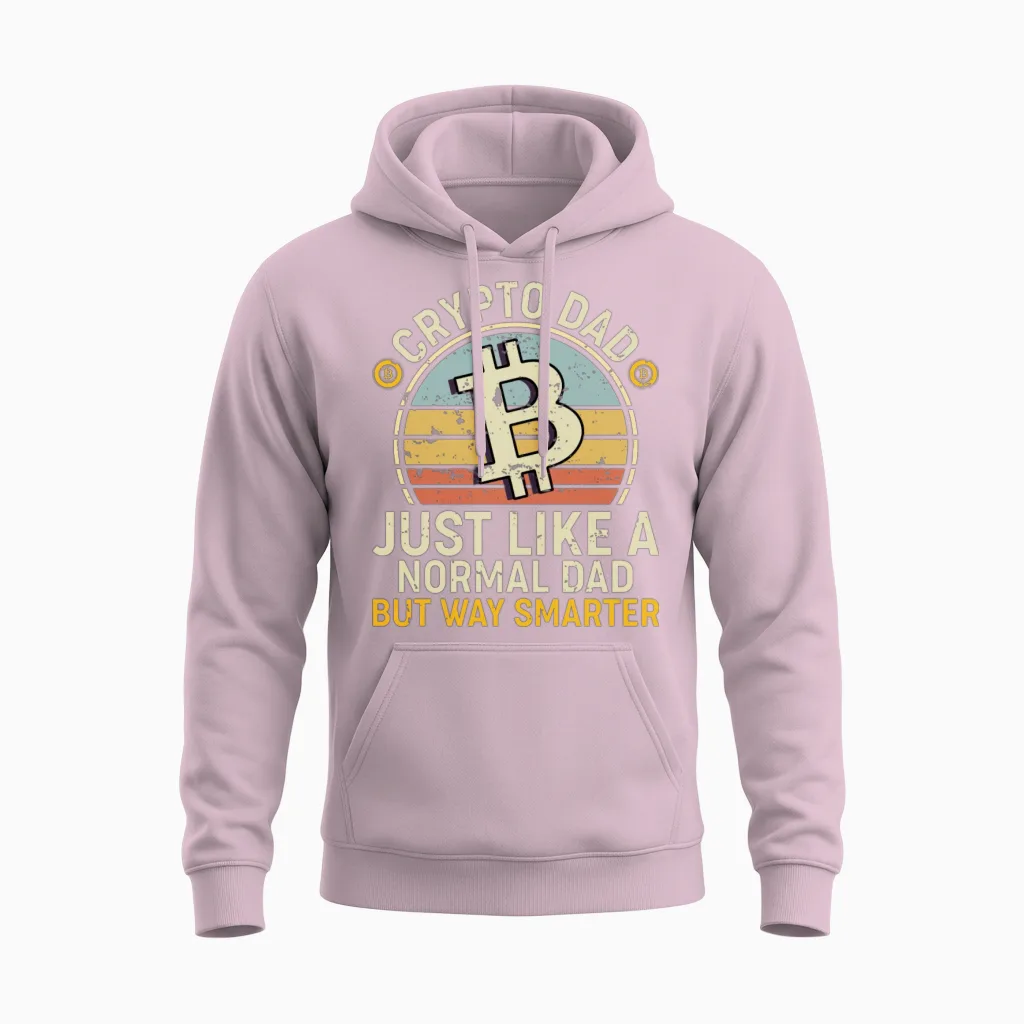 Crypto Dad, Bitcoin, Cryptocurrency, Crypto Unisex Hoodie in Light Pink