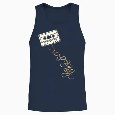 Retro Cassette Ribbon Unisex Tank Top - Navy