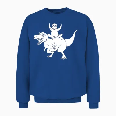 Funny Dinosaur Sloth Funny Dino Sloth Unisex Sweatshirt - Royal