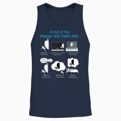 Climbing Mountain Climber Free Time Humour Man Woman T-Shirt, Black, S Unisex Tank Top - Navy