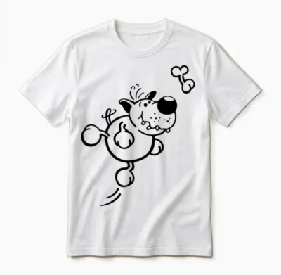 Happy Dog Unisex T-Shirt - White
