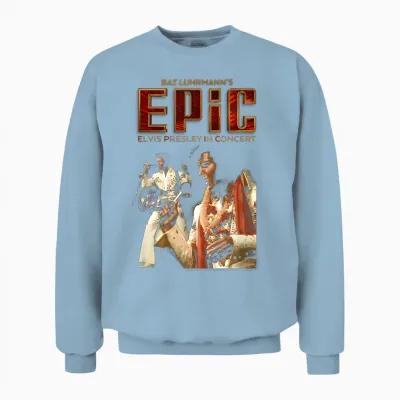 Elvis Presley Epic Guitar Unisex Sweatshirt - Light Blue