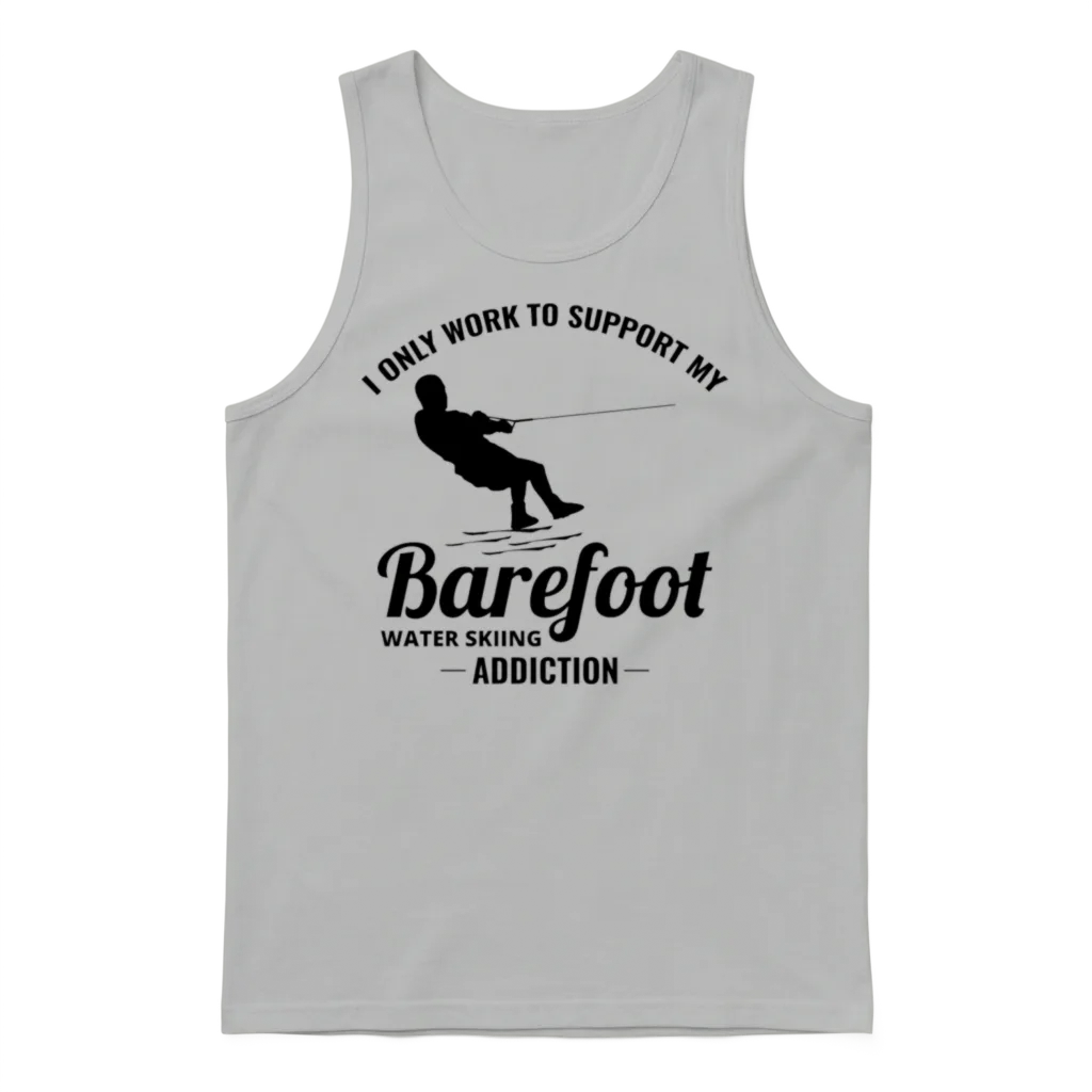 Barefoot Skiing Water Sport Motorboat Unisex Tank Top - Ash
