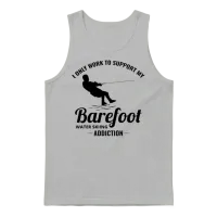 Barefoot Skiing Water Sport Motorboat Unisex Tank Top - Ash – 1