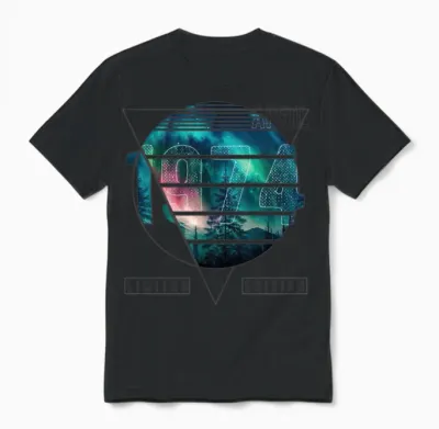 Limited Edition 1974 April Birthday Polar Lights Unisex T-Shirt - Black
