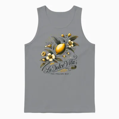 La Dolce Vita Team Limoncello Italy Amalfi Lemon Spritz T-Shirt, White, S Unisex Tank Top - Sport Grey