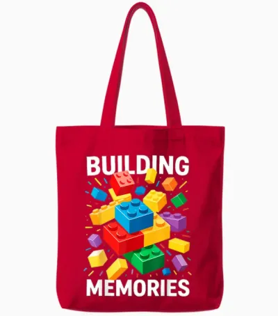 Building Memories Bricks Blocks Shirt for Adults Children Boys Girls Tote Bags - Red