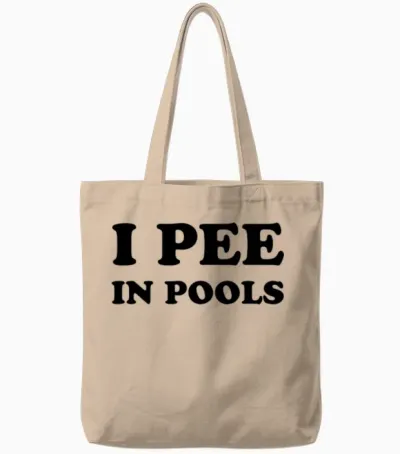 I Peel Pool Graphic Baby Y2k Tee, Humour Tote Bags - Natural