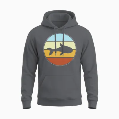 Fish Retro Unisex Hoodie - Charcoal