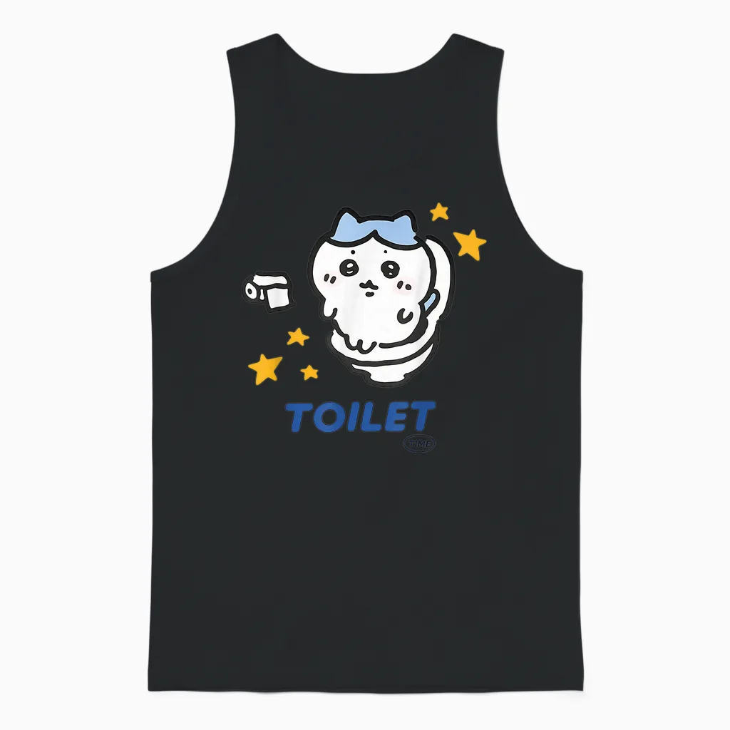 Toilet Time Chikawa Meme Memes & Humor Unisex Tank Top in Black