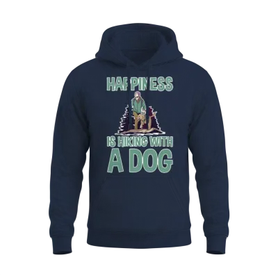 Happiness Is Hiking with a Dog 2 Unisex Hoodie - Navy
