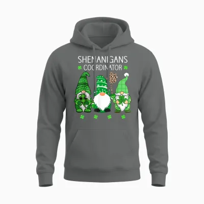 St Patricks Day Lucky Shamrock Shenanigans Gnomes Women Unisex Hoodie - Graphite Heather
