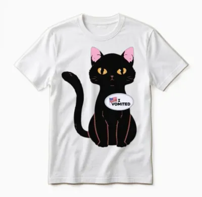 I Vomited Funny Cat American Election Voting Unisex T-Shirt - White