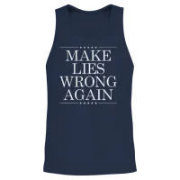 Anti Trump Shirt - Make Lies Wrong Again Unisex Tank Top - Navy – 2