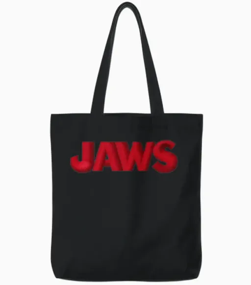Jaws Official Logo Embroidery Design Tote Bags in Black